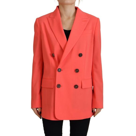 Dsquared² Pink Double Breasted Coat Blazer Women's Jacket (Pre-Owned)